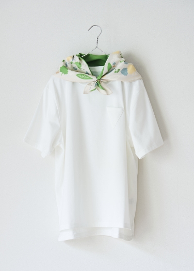 新芽柄の日よけ バンダナ付きTシャツ