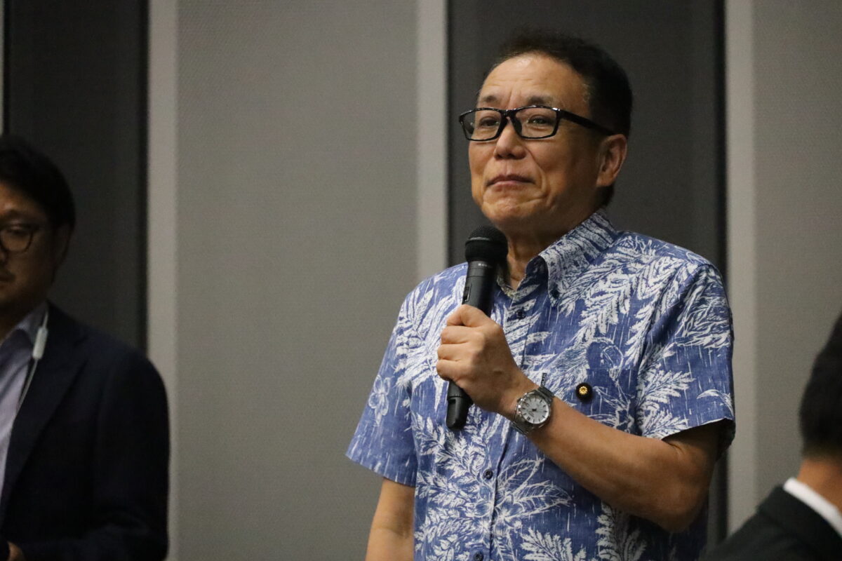 開会挨拶を行う一般社団法人自転車協会の伊藤政博理事長