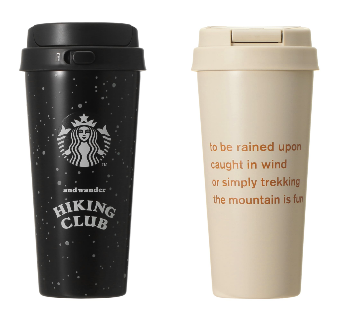 and wander + STARBUCKS ステンレスToGoボトル 473ml ネイビーとベージュ