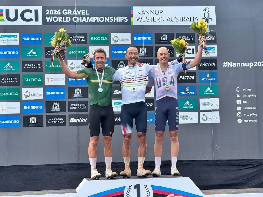 UCIグラベル世界選手権2026 男子45-49歳で優勝した高岡亮寛